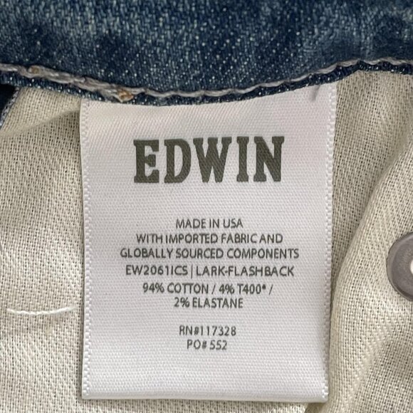 Edwin Jeans Womens 27 Blue Lark Bootcut Stretch Denim Made in USA EW20611CS - Picture 11 of 15